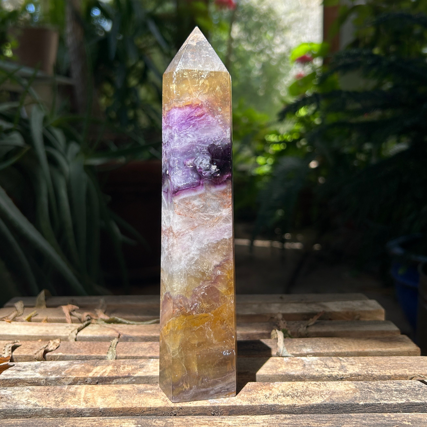 Fluorite, Purple and Yellow Tall Tower