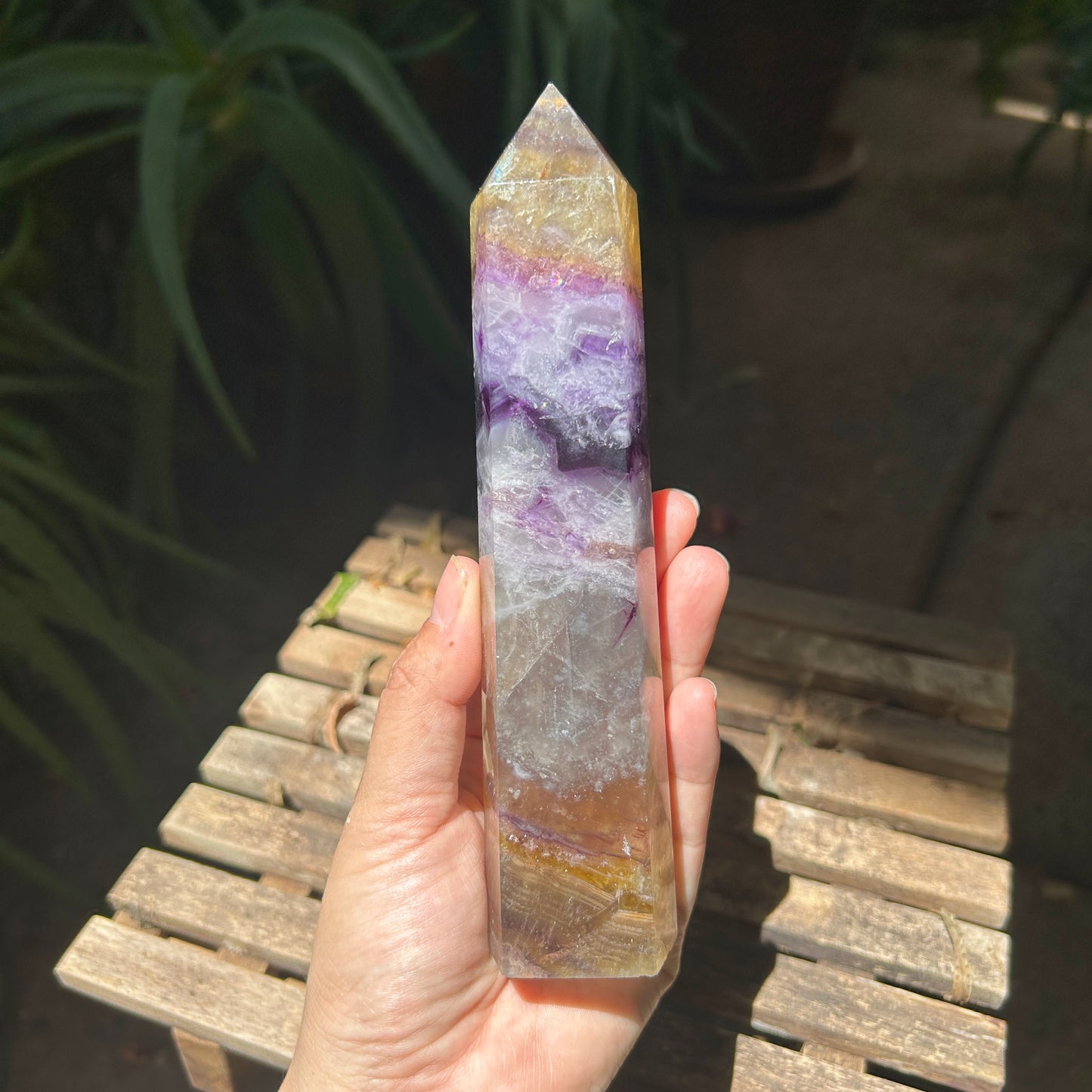 Fluorite, Purple and Yellow Tall Tower