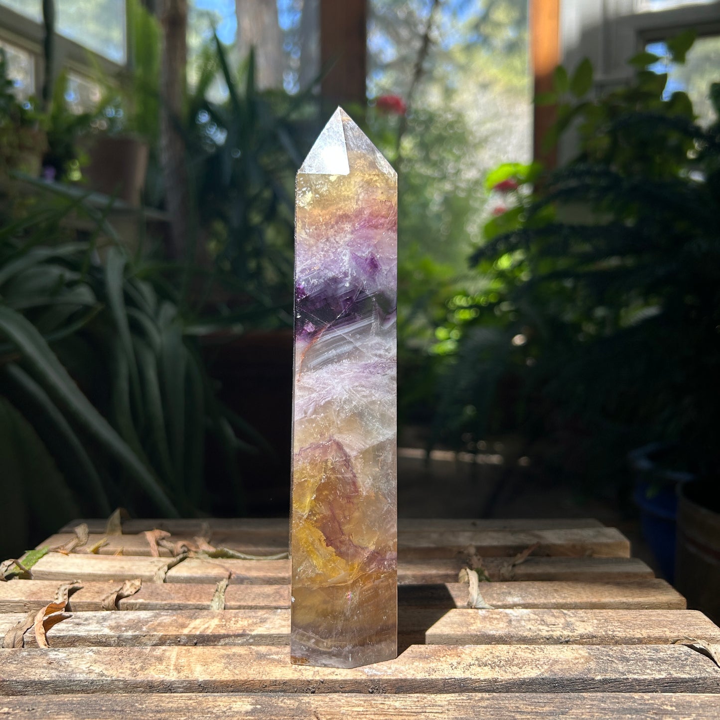 Fluorite, Purple and Yellow Tall Tower