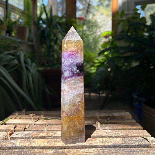 Fluorite, Purple and Yellow Tall Tower