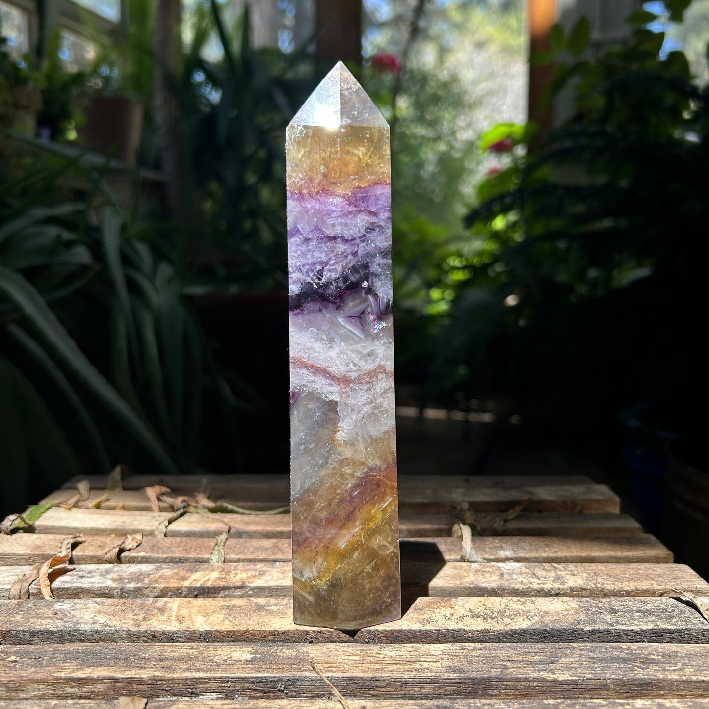 Fluorite, Purple and Yellow Tall Tower