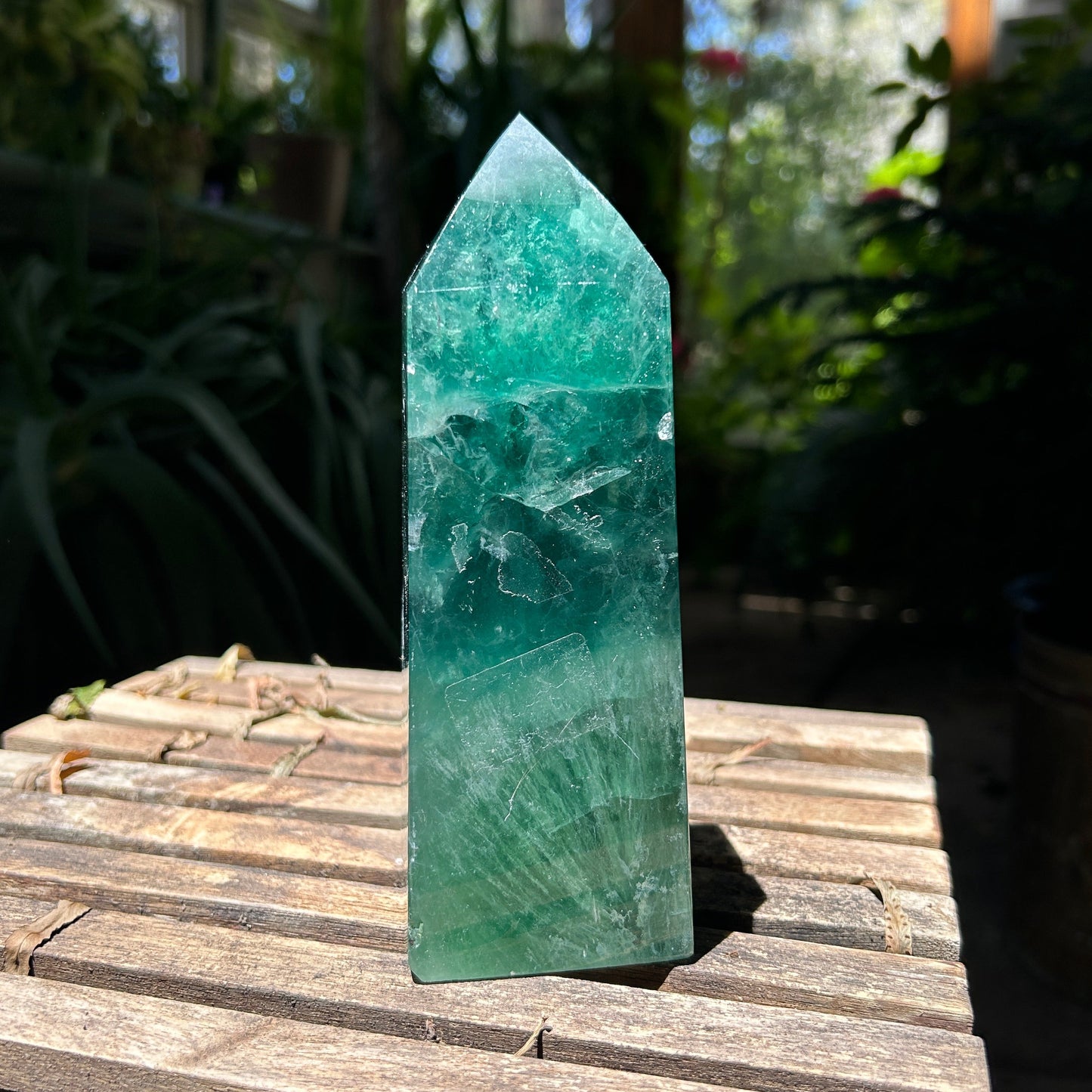 Fluorite, Deep Green Tower (Imperfect)