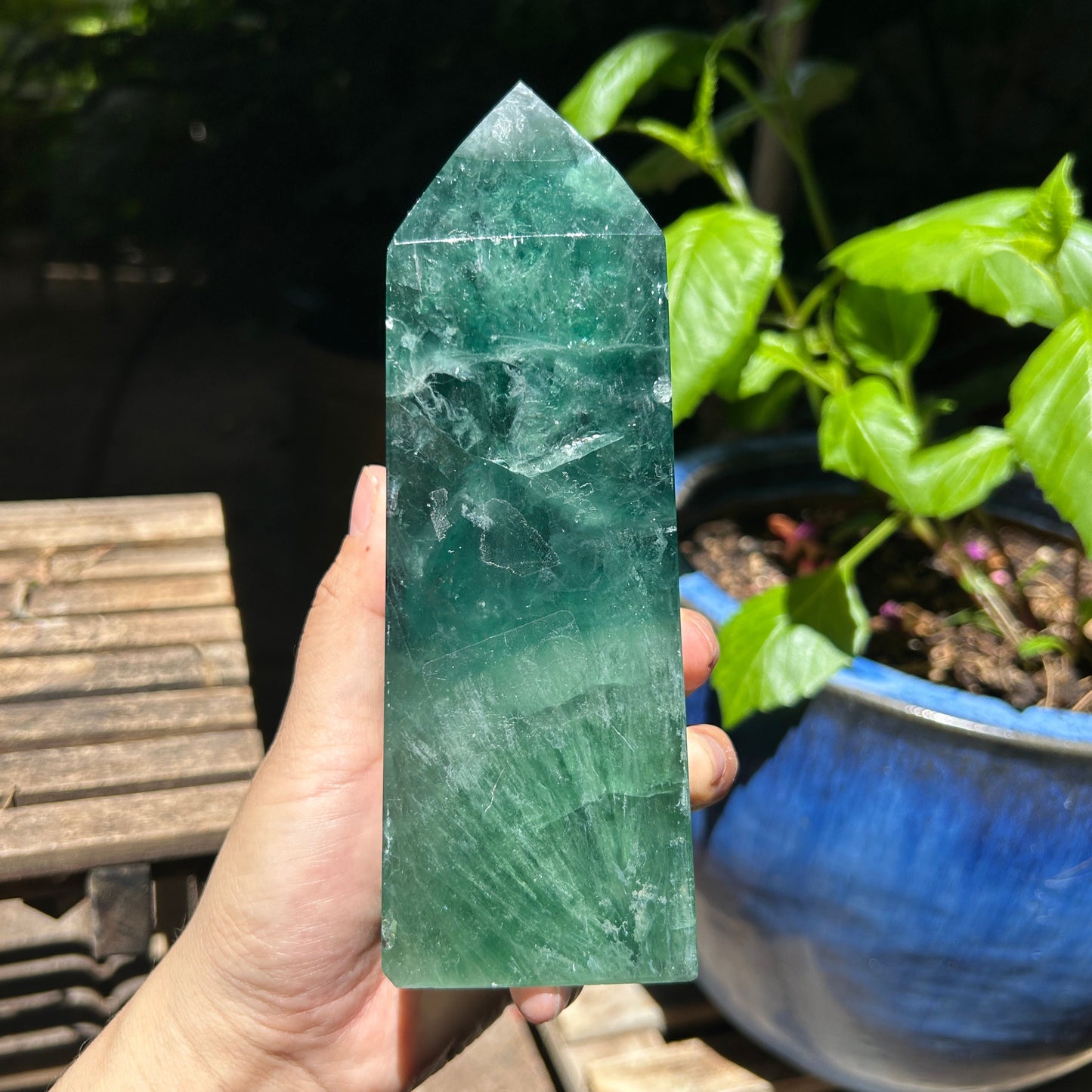 Fluorite, Deep Green Tower (Imperfect)