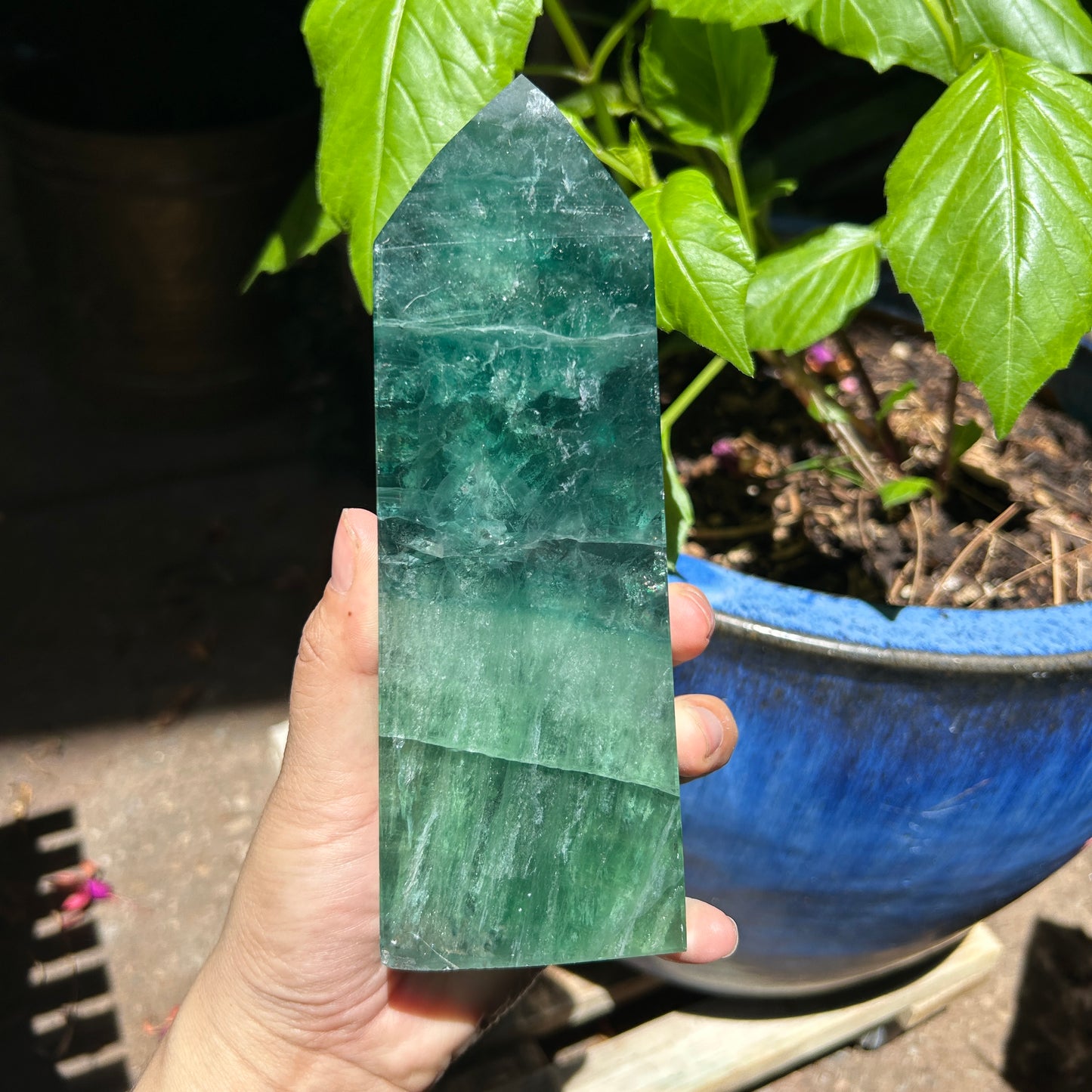 Fluorite, Deep Green Tower (Imperfect)