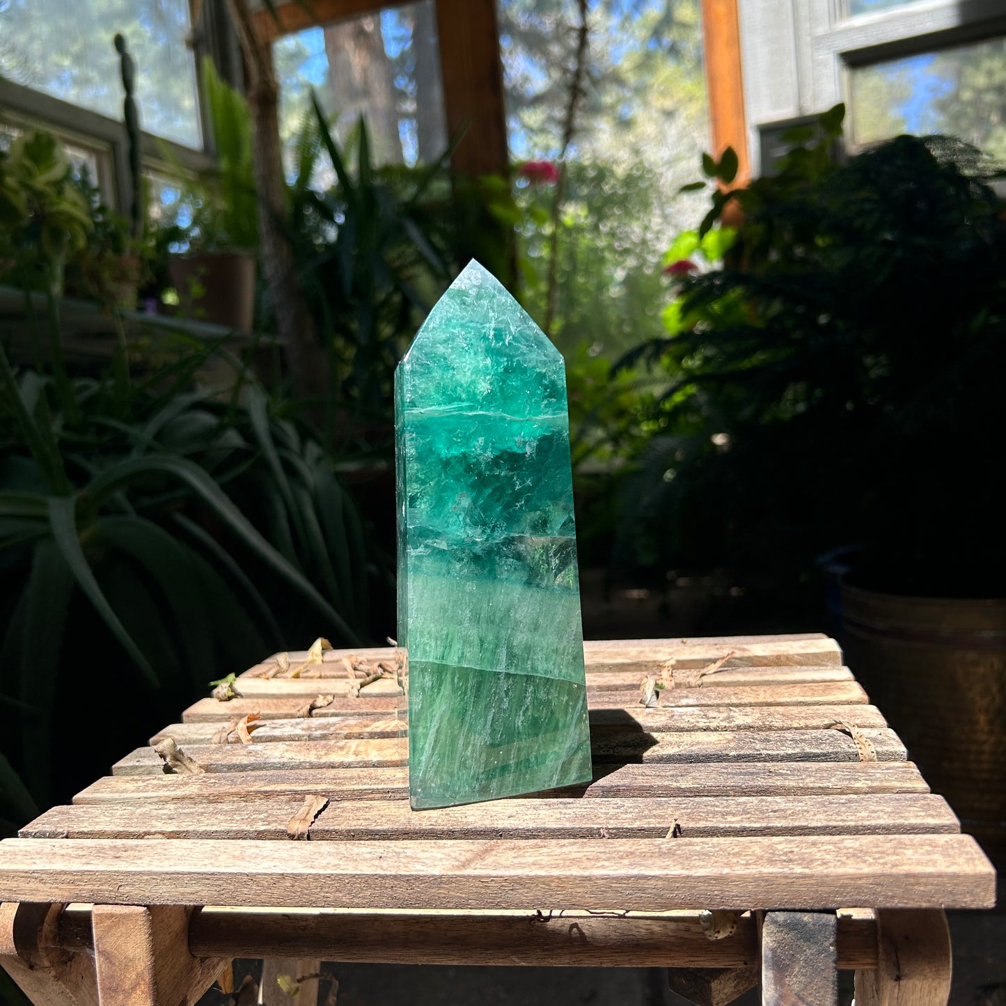 Fluorite, Deep Green Tower (Imperfect)