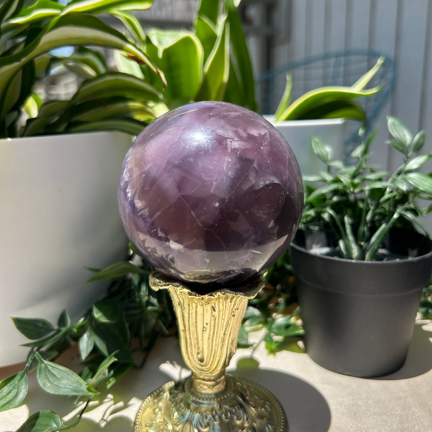 Fluorite, Purple Dendritic 82MM Sphere