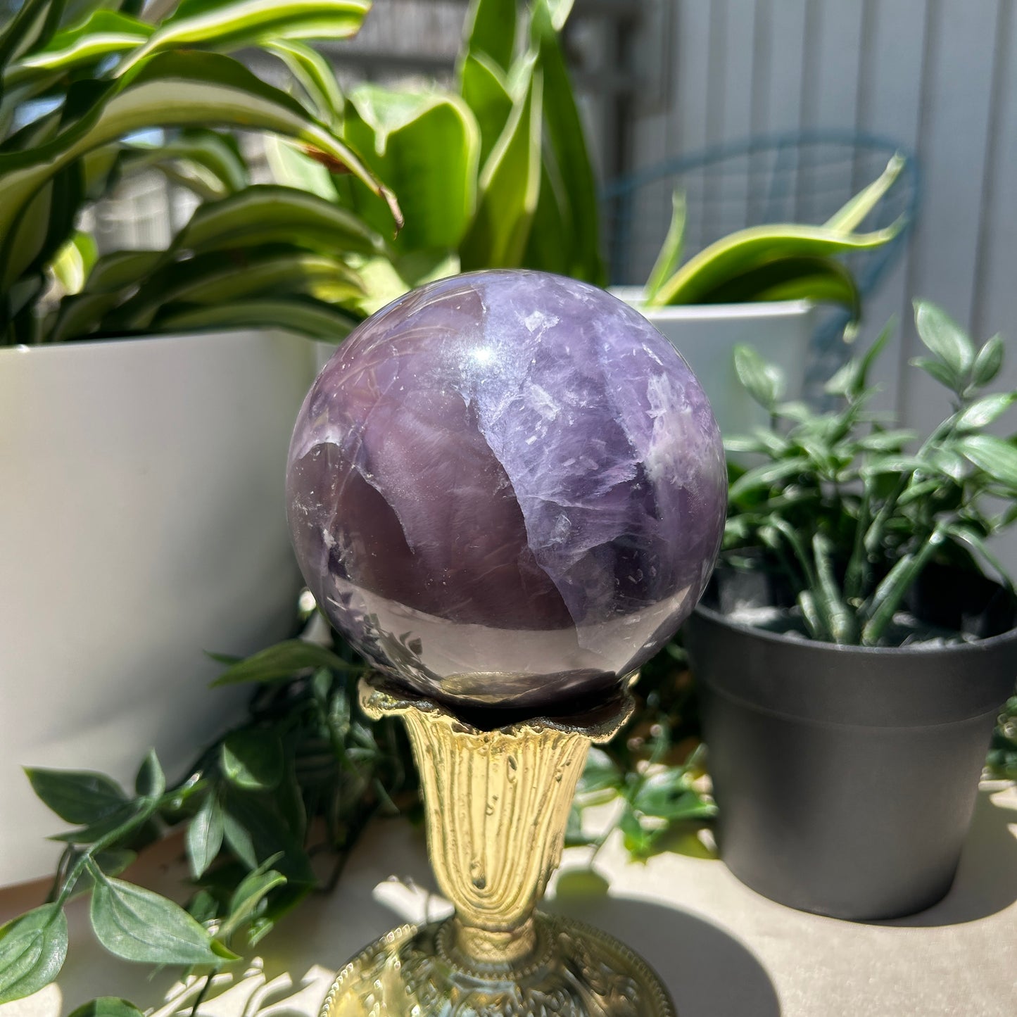 Fluorite, Purple Dendritic 82MM Sphere