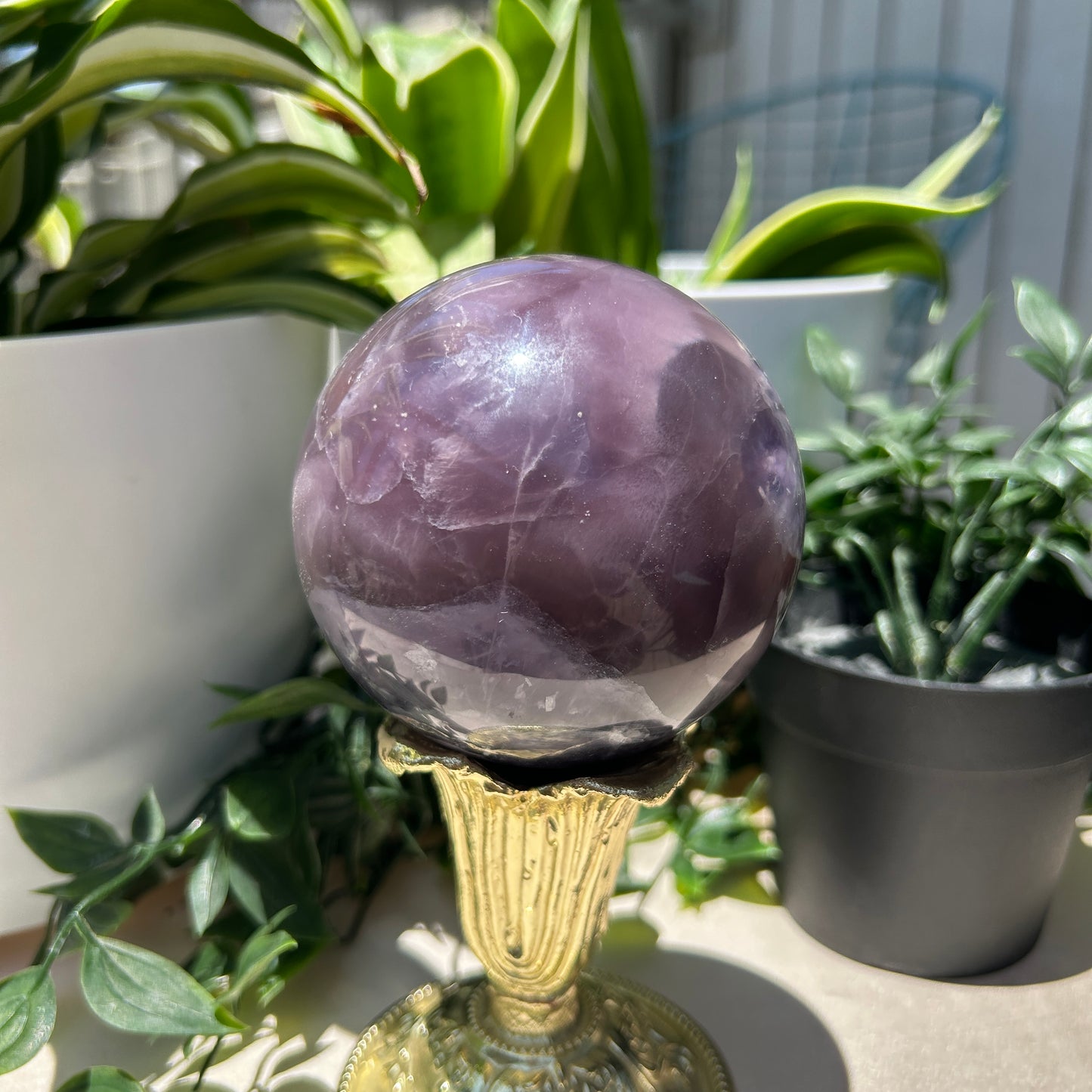 Fluorite, Purple Dendritic 82MM Sphere