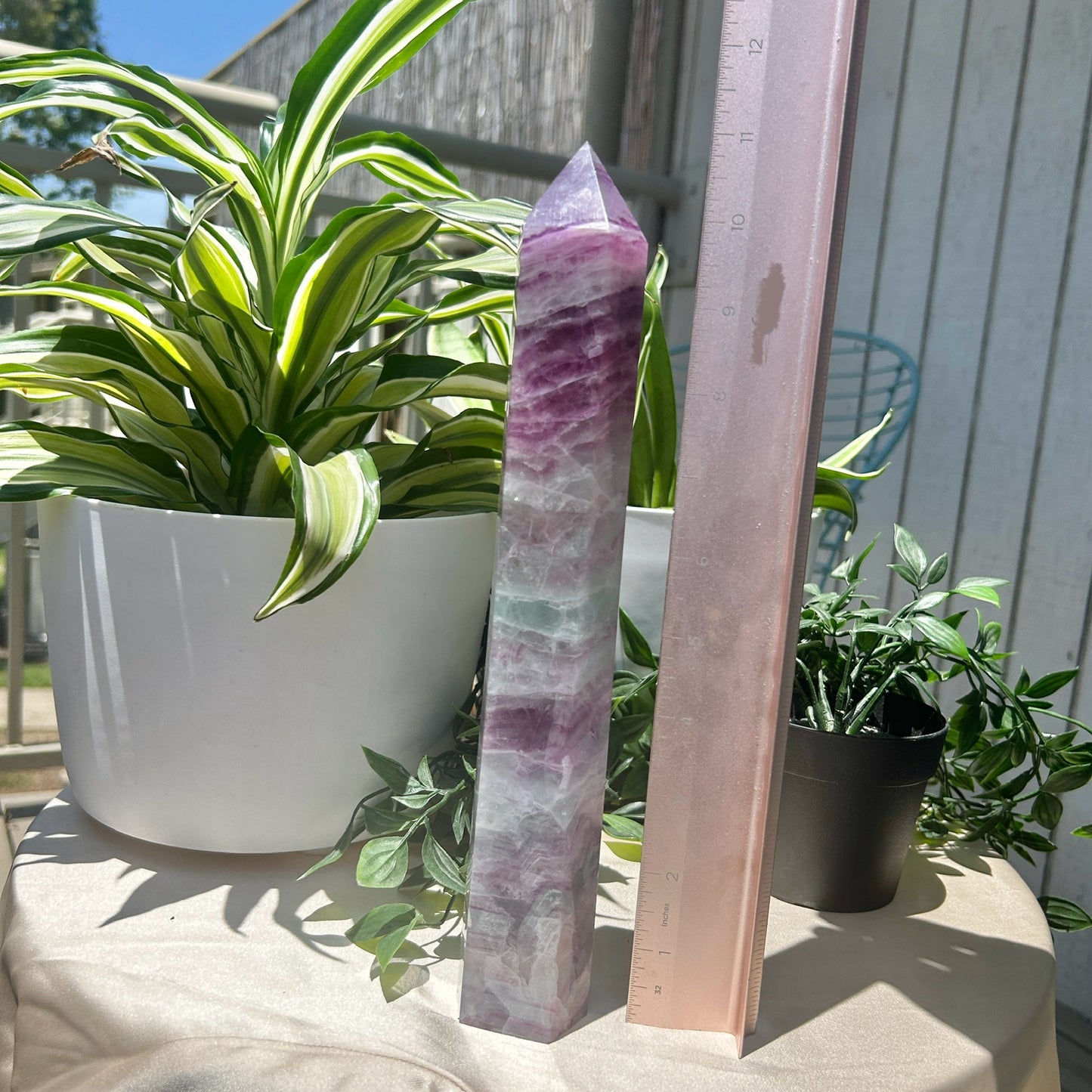 Fluorite, Rainbow Tall 11" Tower