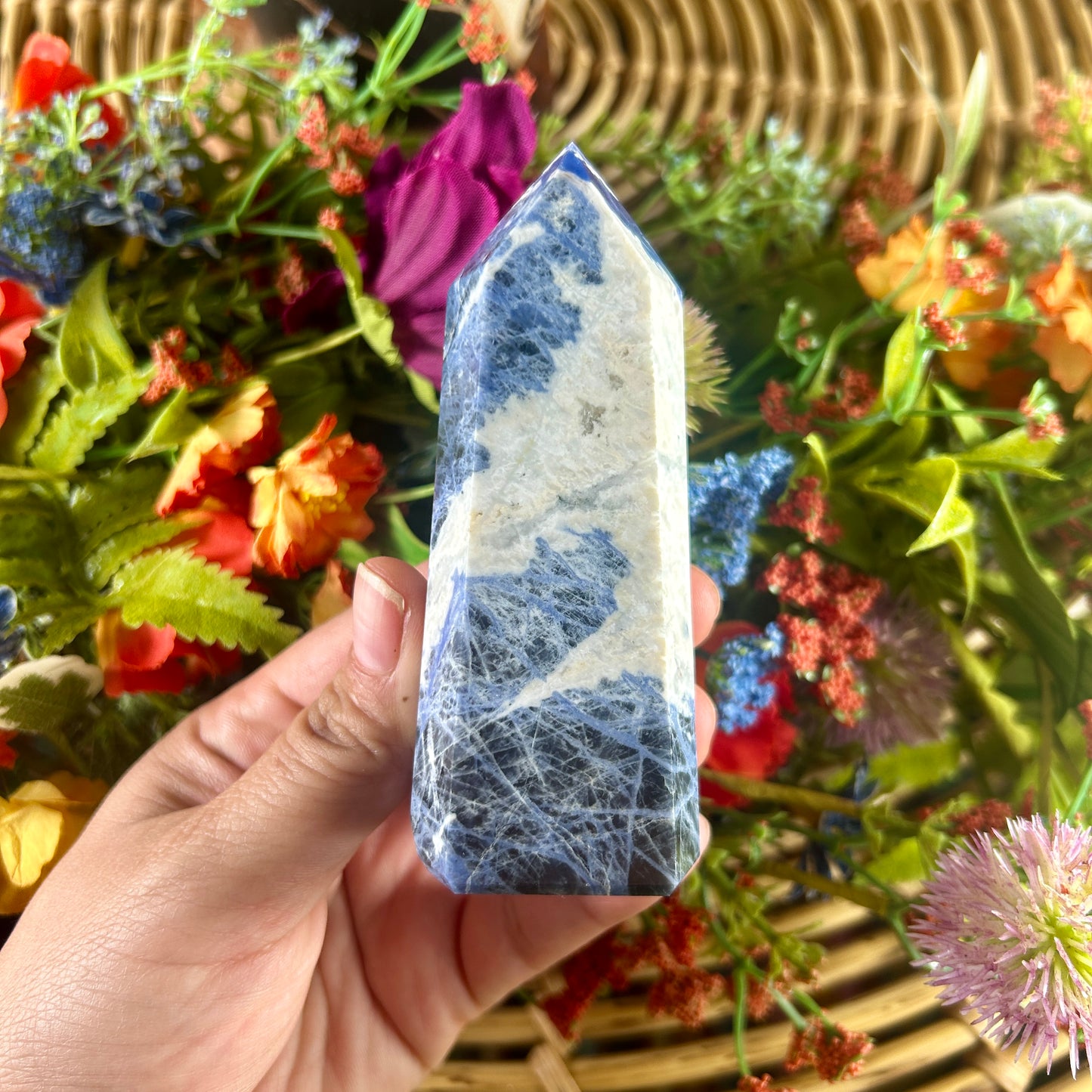 Sodalite Tower from Brazil (Hand-carved!)