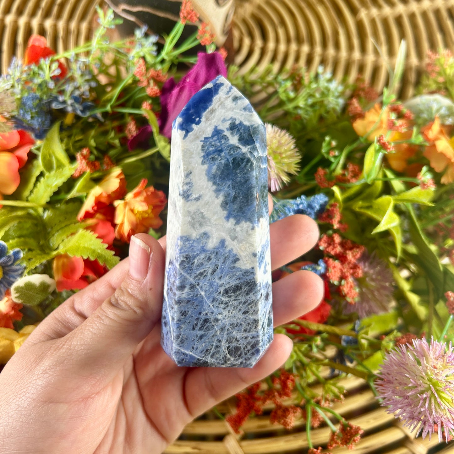 Sodalite Tower from Brazil (Hand-carved!)