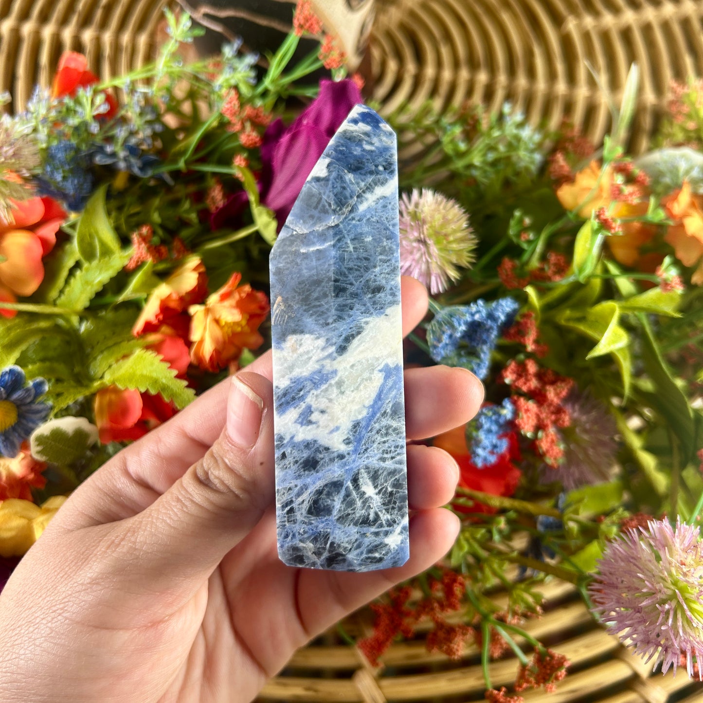 Sodalite Tower from Brazil (Hand-carved!)