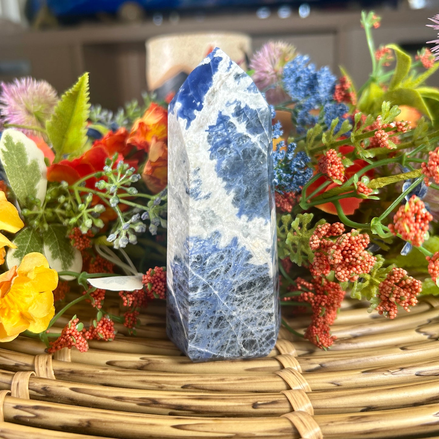 Sodalite Tower from Brazil (Hand-carved!)