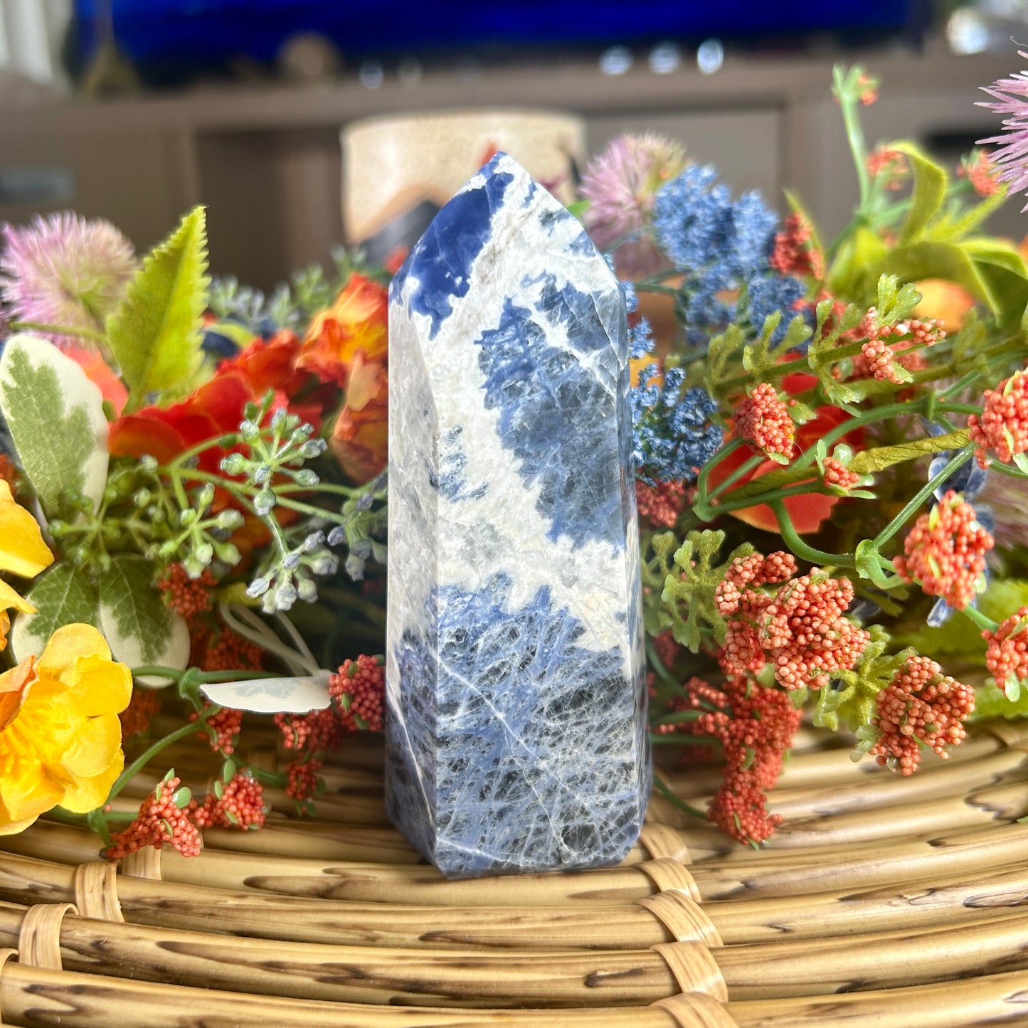 Sodalite Tower from Brazil (Hand-carved!)