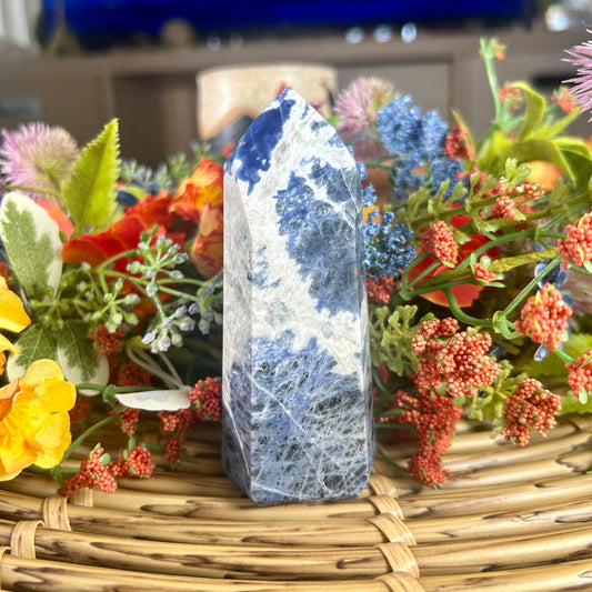 Sodalite Tower from Brazil (Hand-carved!)