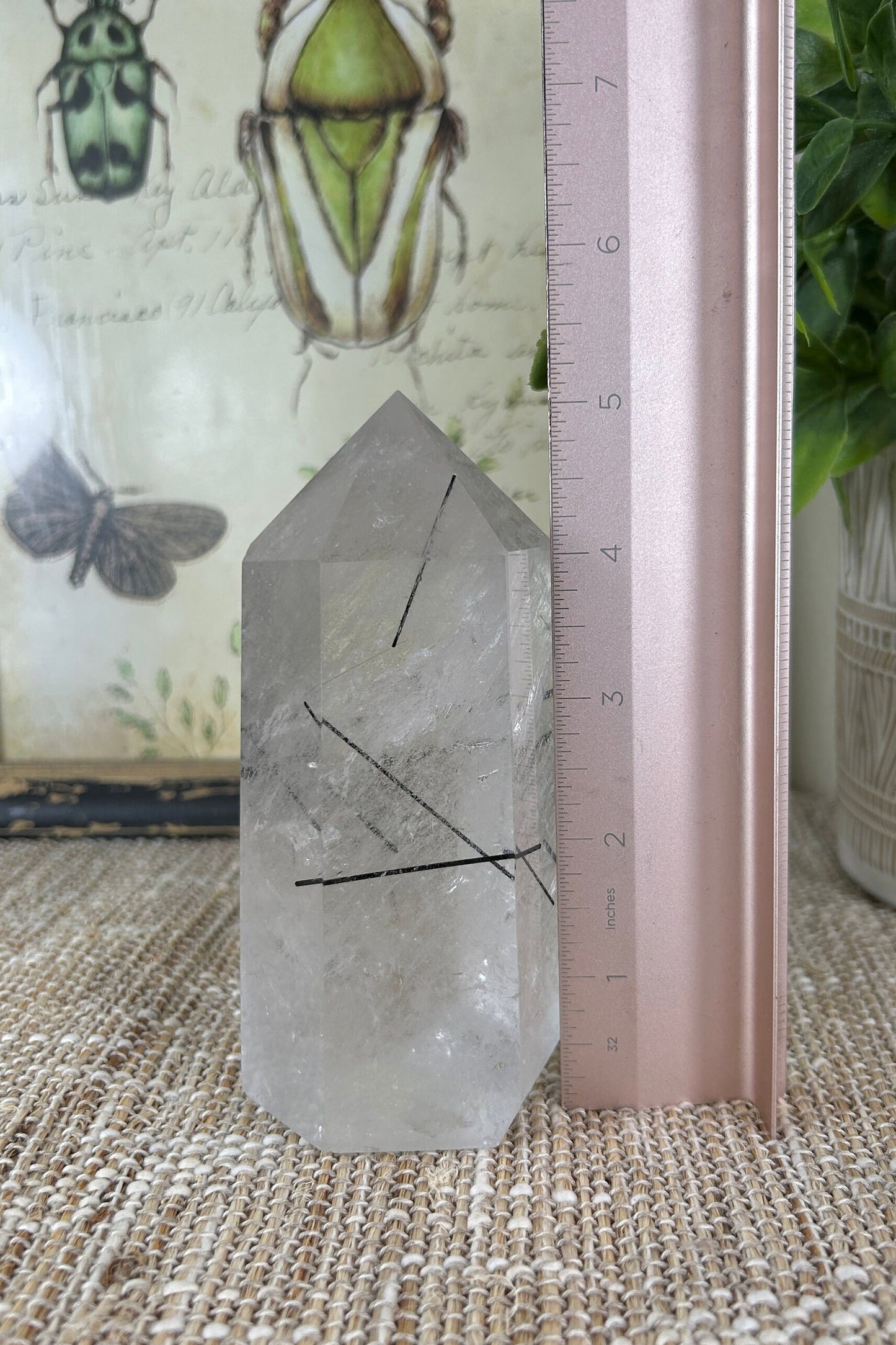 High Quality Black Rutile in Quartz Tower (Flashy!)