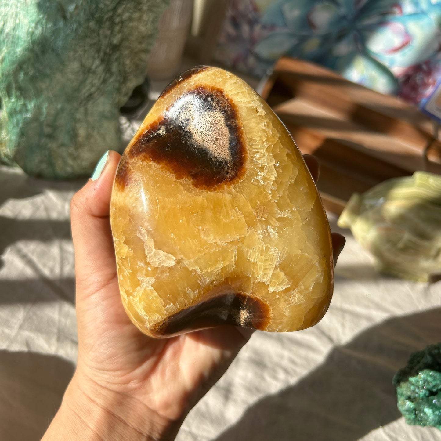 Vibrant Septarian Nodule Polished Freeform from Madagascar