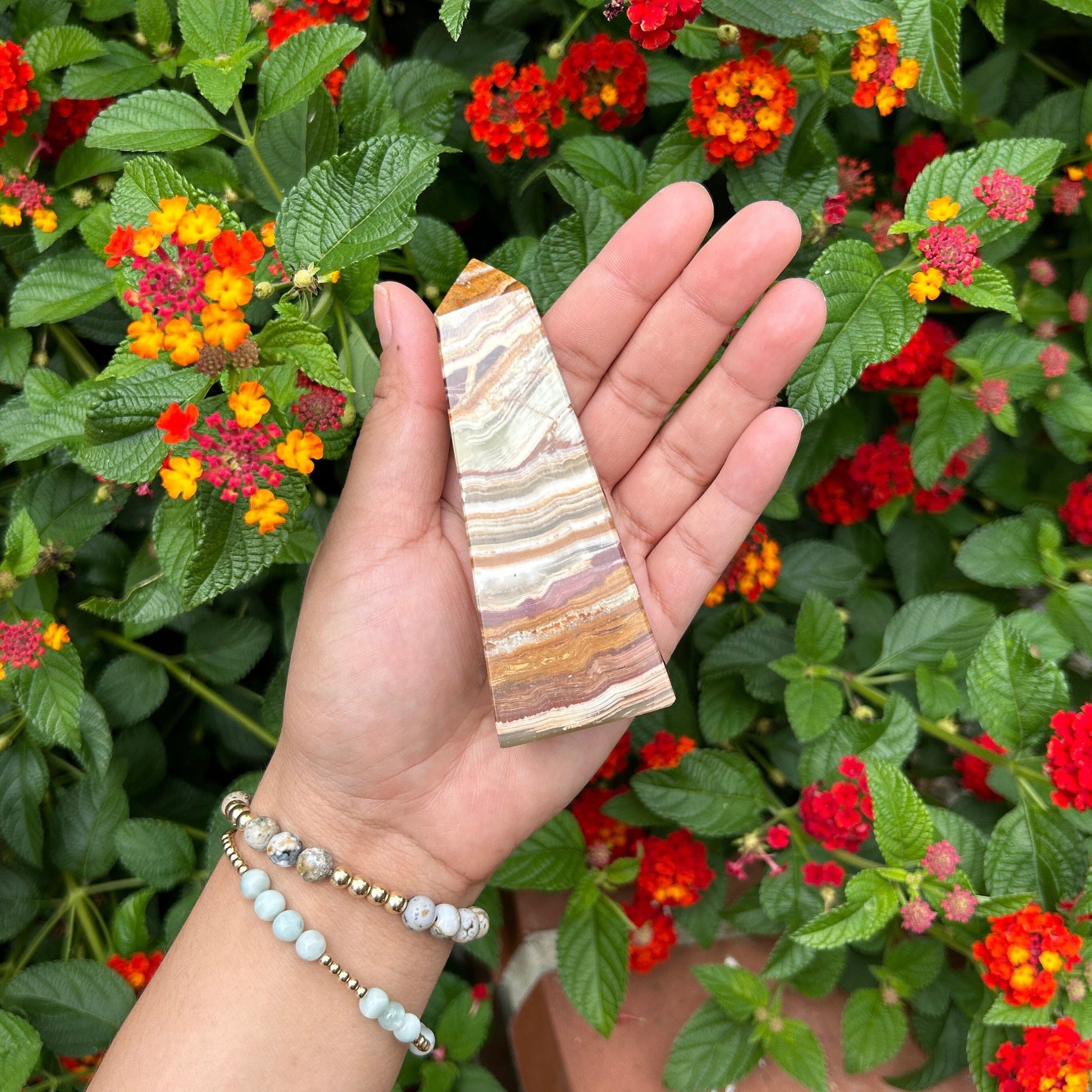 Gorgeous Green Onyx 4" Obelisk from Pakistan