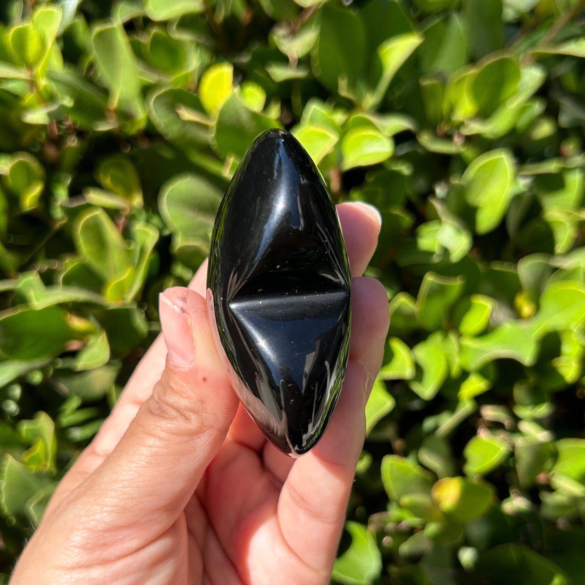 Natural Purple Sheen Obsidian Polished Heart Carving from Mexico