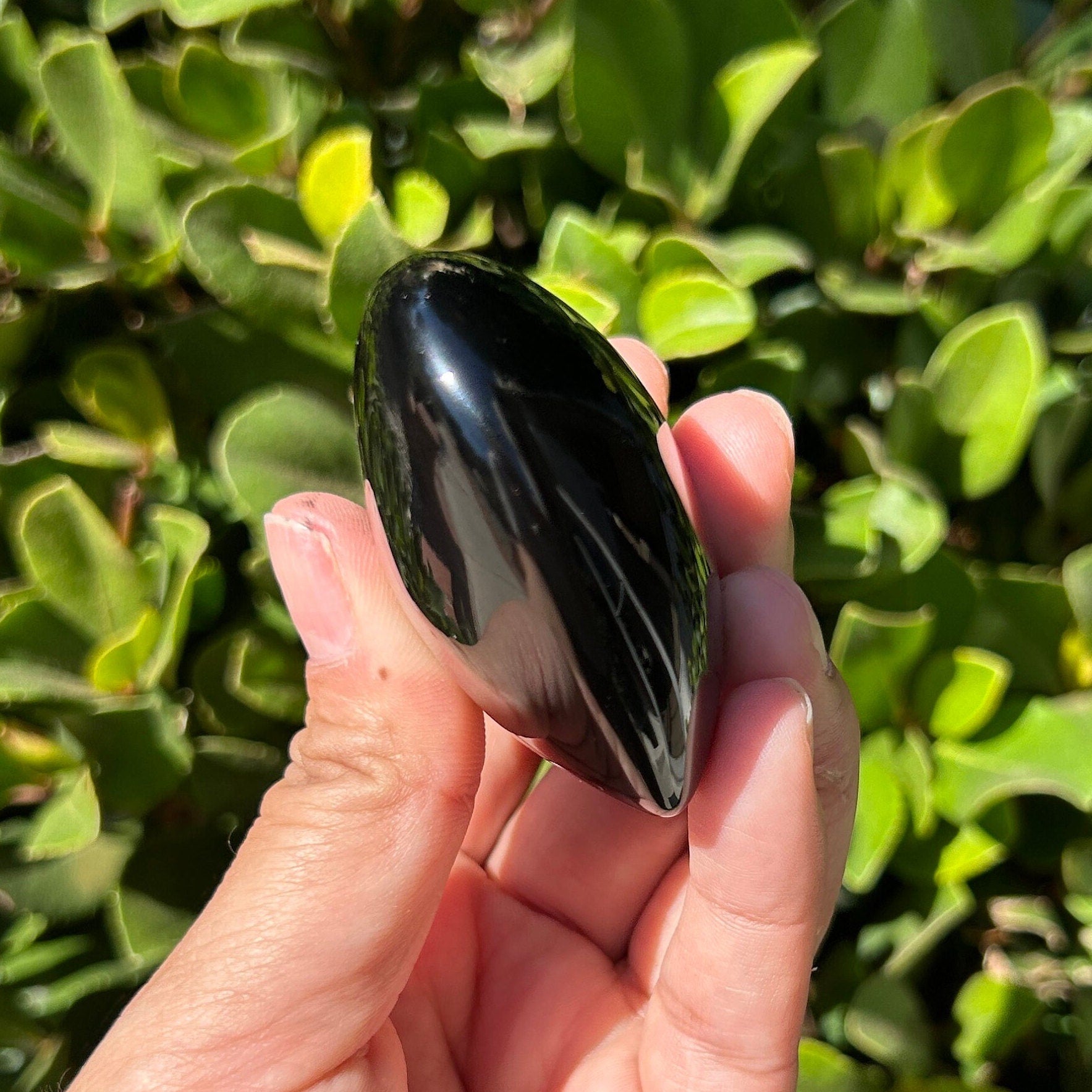 Natural Purple Sheen Obsidian Polished Heart Carving from Mexico