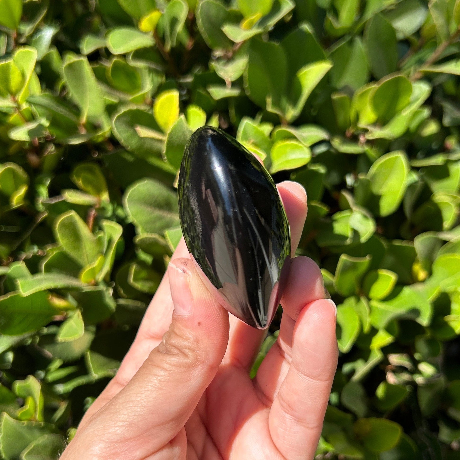 Natural Purple Sheen Obsidian Polished Heart Carving from Mexico