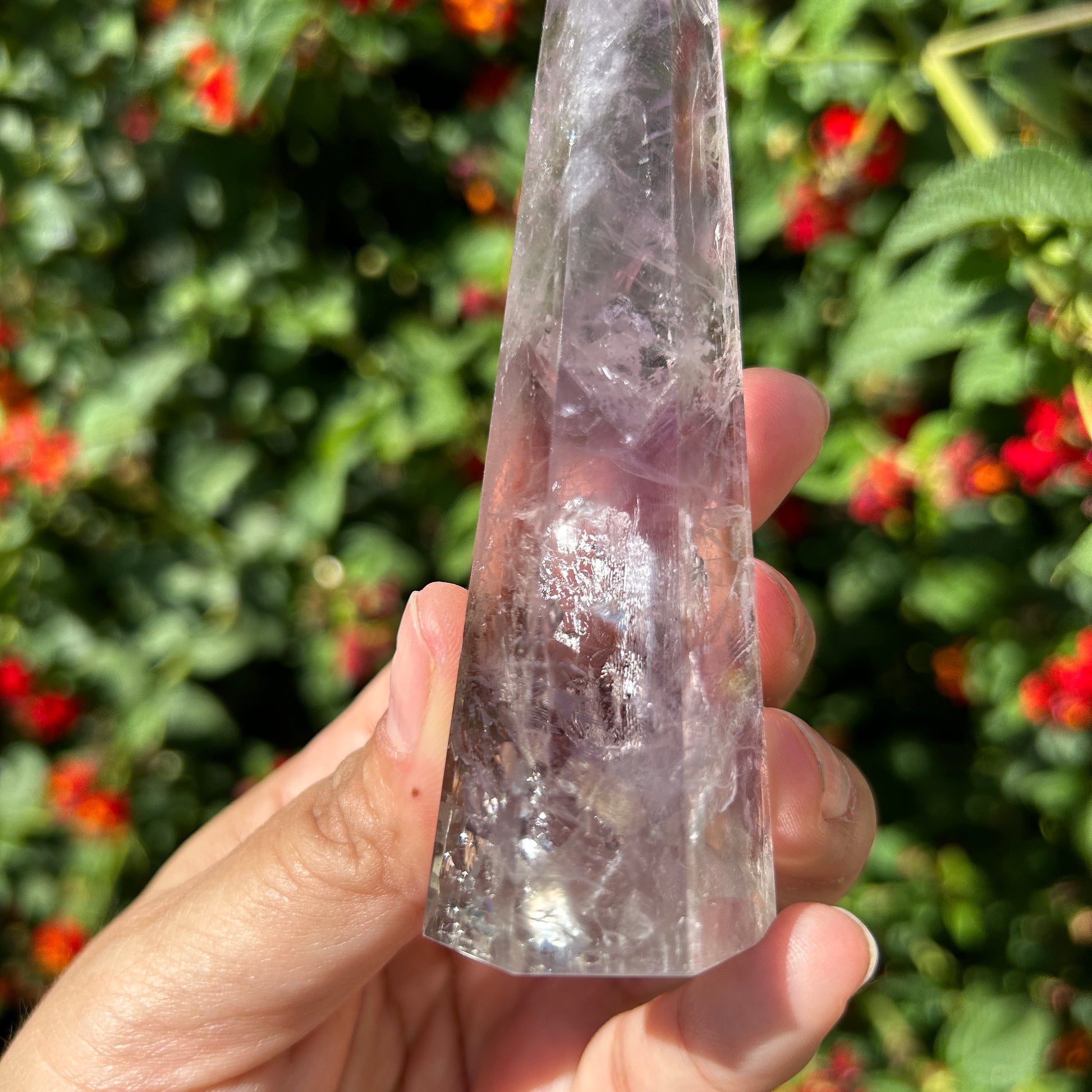 Flashy 'Fingerprint' Amethyst Polished Tower