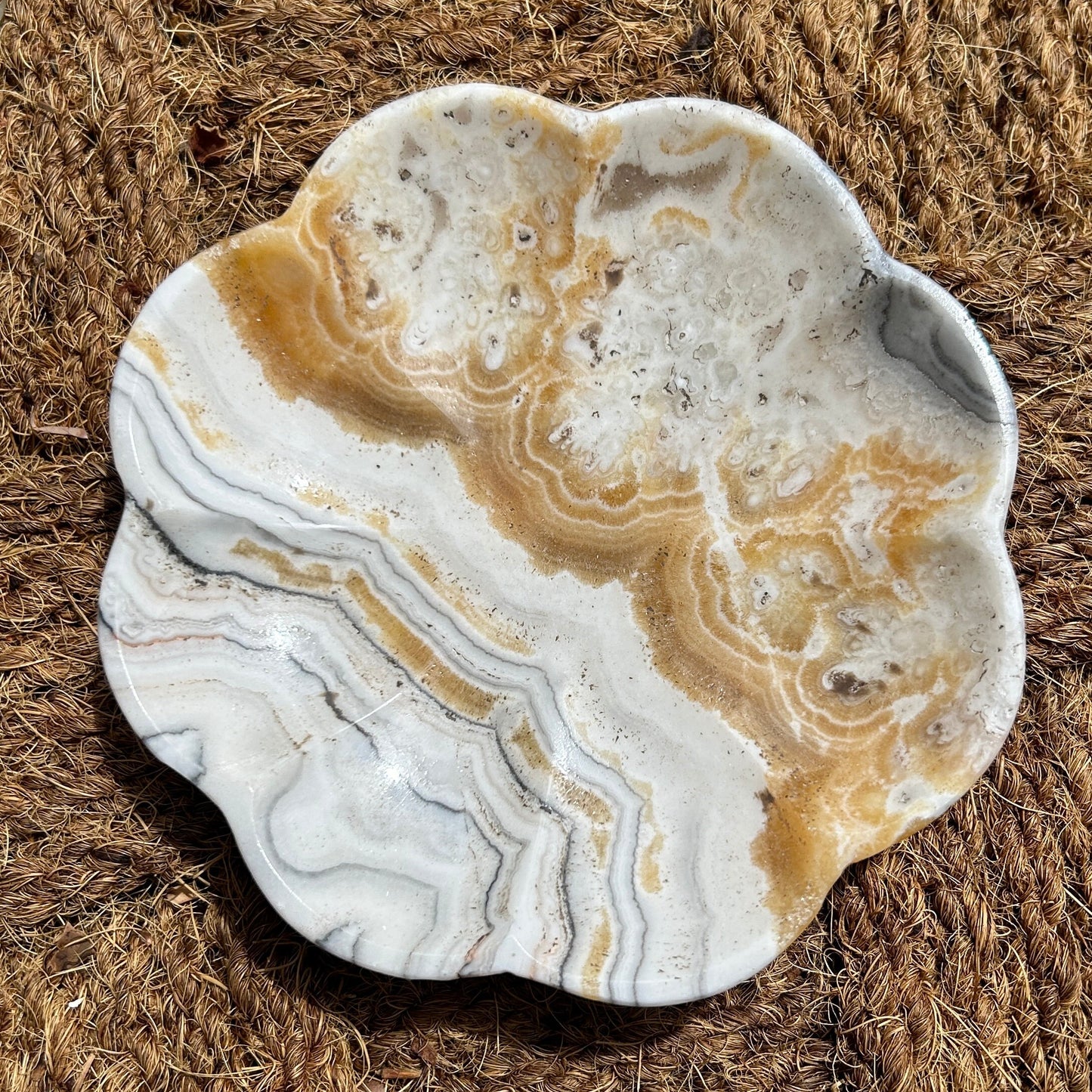 White Onyx 'Margarita' Polished Plate from Mexico