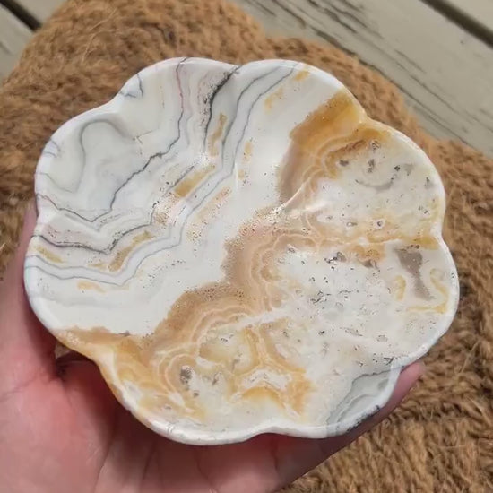 White Onyx 'Margarita' Polished Plate from Mexico