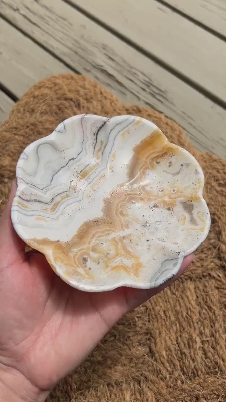 White Onyx 'Margarita' Polished Plate from Mexico